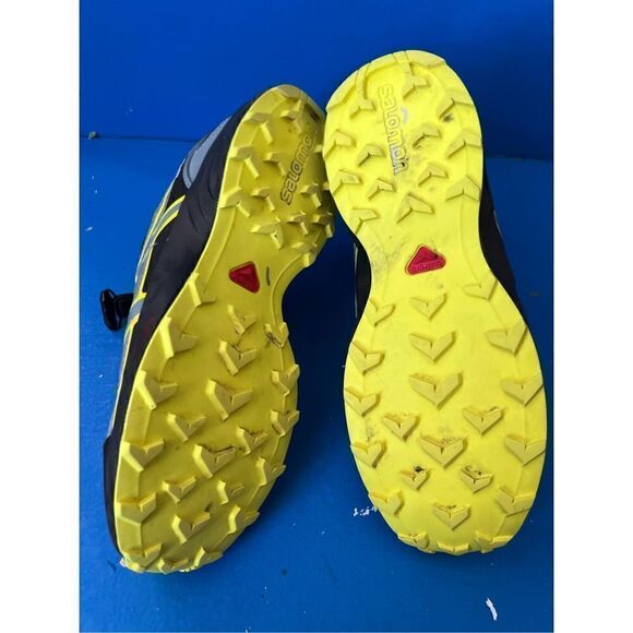 Salomon Speedcross Vario Black Yellow Mens Trail Running Shoes Sneaker Size 5 - Picture 5 of 9